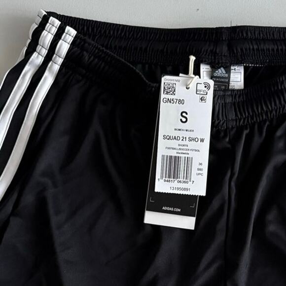 Adidas 3 stripe black and white shorts nwt womens small - Picture 2 of 6
